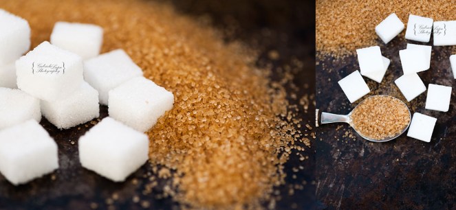 white and brown sugar